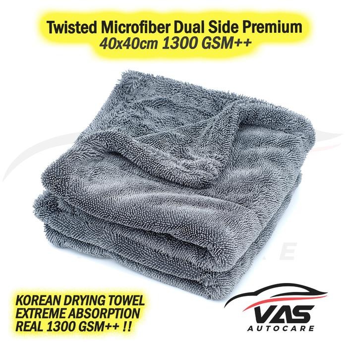 Microfiber Twisted Dual Side 1300 GSM 40 X 40 cm 1300GSM DRYING TOWEL - 40x40 cm