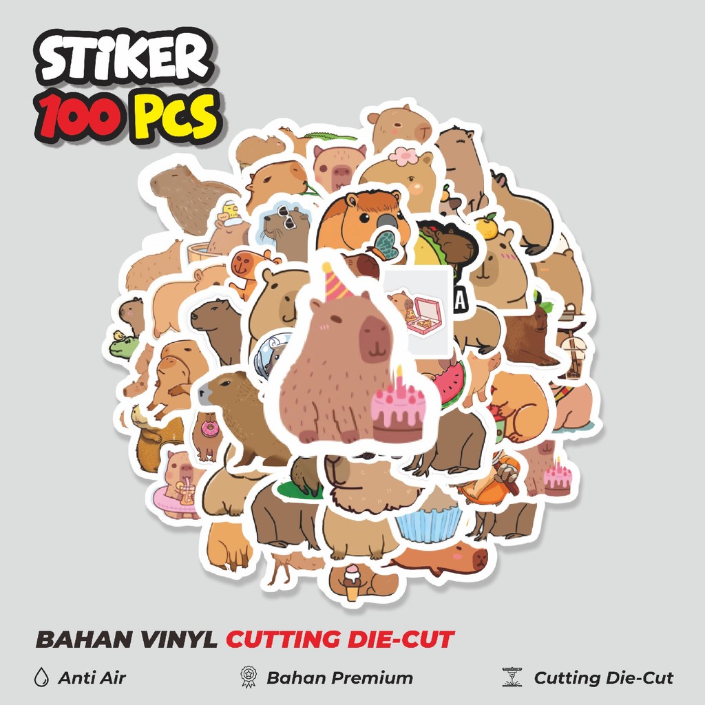 

Terbaru! 50 pcs Stiker Hewan Cappybara [Kapibara-Hewan Pengerat] Dekorasi Lucu Kreatif untuk Notebook, Skateboard, HP