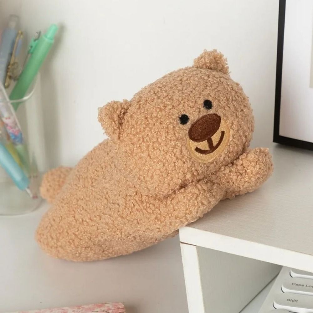 

Animal Doll Bear Plush Pencil Case Large Capacity Cute Design Bear Plush Pen Bag Zipper Closure Soft Touch