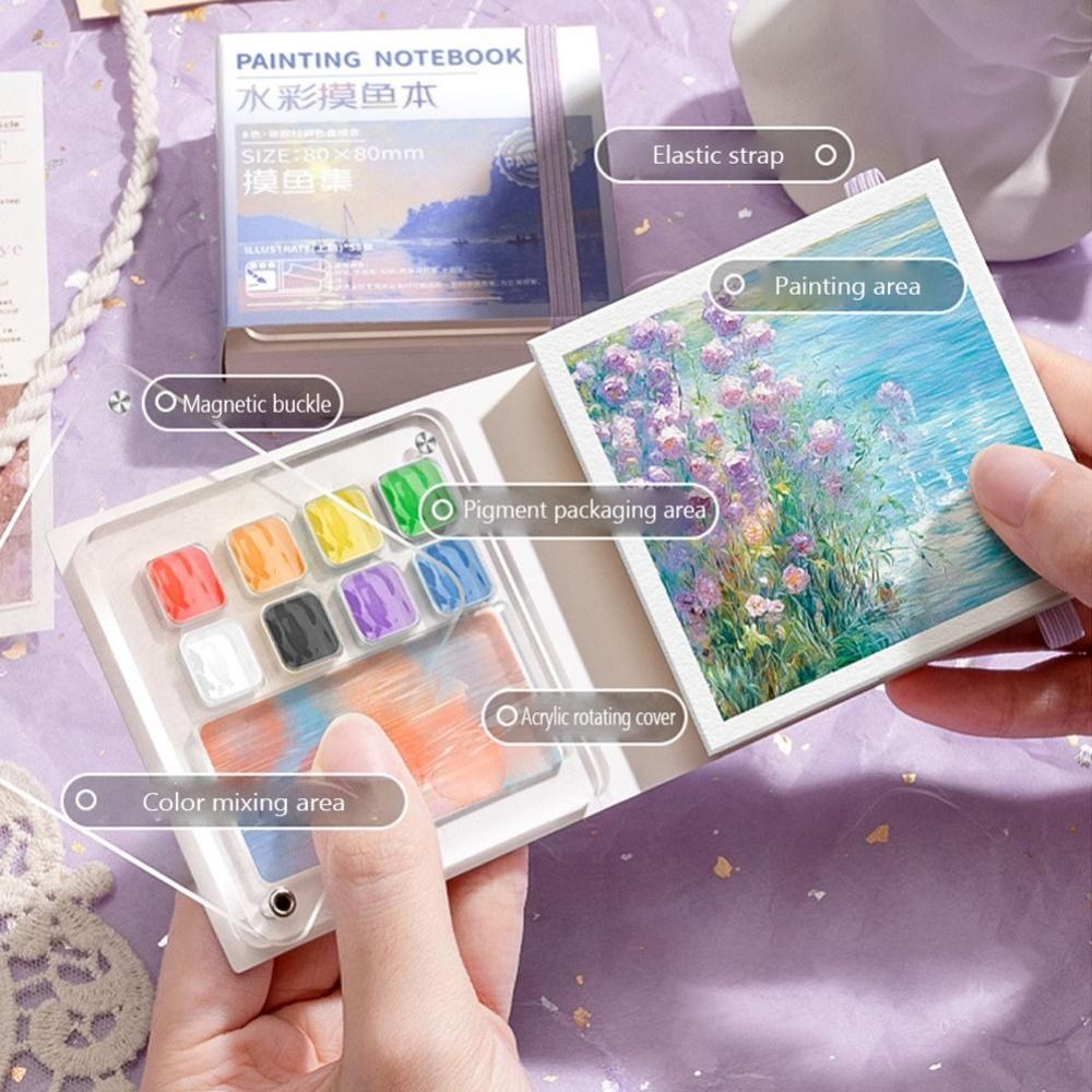 

Acrylic Watercolor Paint Palette Set Mini Waterproof Travel Painting Tray Kit Portable 8/12 Grid Paint Pigment Box Artist