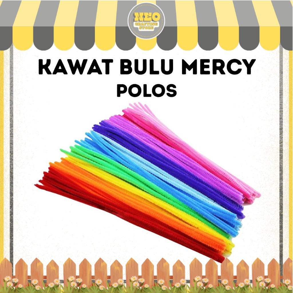 Kawat Bulu Mercy Beludru Polos Pipe Cleaner 100 pcs