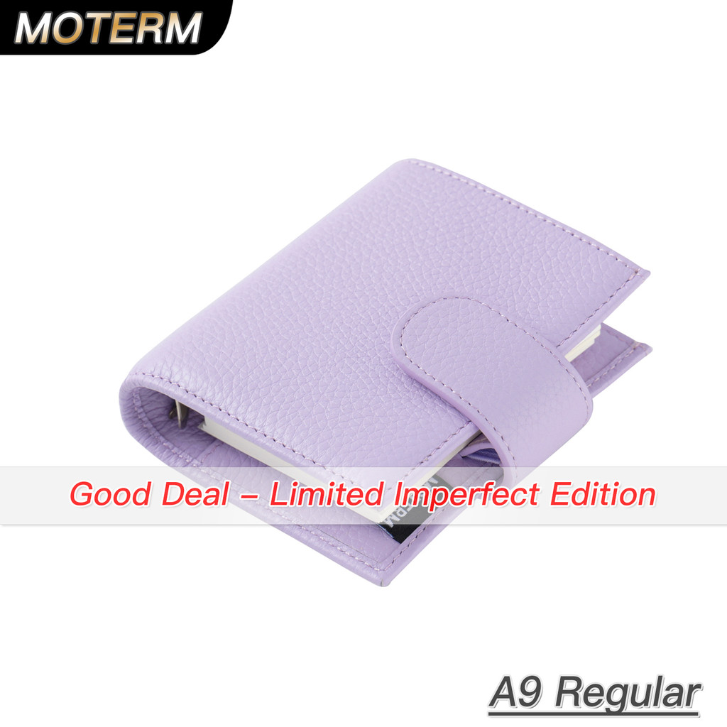 

Limited Imperfec Moterm Regular A9 Size Rings Planner Pebbled Grain Cowhide 3-hole Mini Rings Notebook with 19MM Ring Organizer
