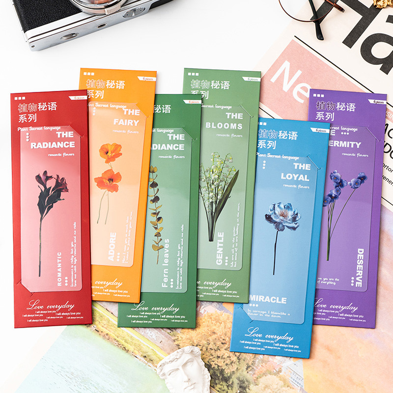 

Botanical Flower Pet Bookmarks Crossover Decorative Materials Book Page Holders Literary Rewards Favors