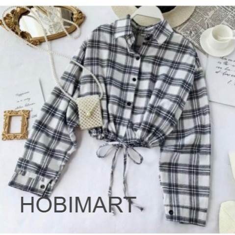 HM KEMEJA  KERLITA PLAID SHIRT KEMEJA CROP /Weona Blouse /Oversize Kameja Wanita Oslin P1.P2