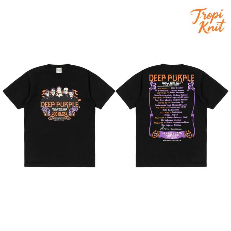 Tropi Knit 2025 Rockermusic T-shirt Band Deep Purple - Live In Solo Indonesia Unisex 100% Cotton Sab