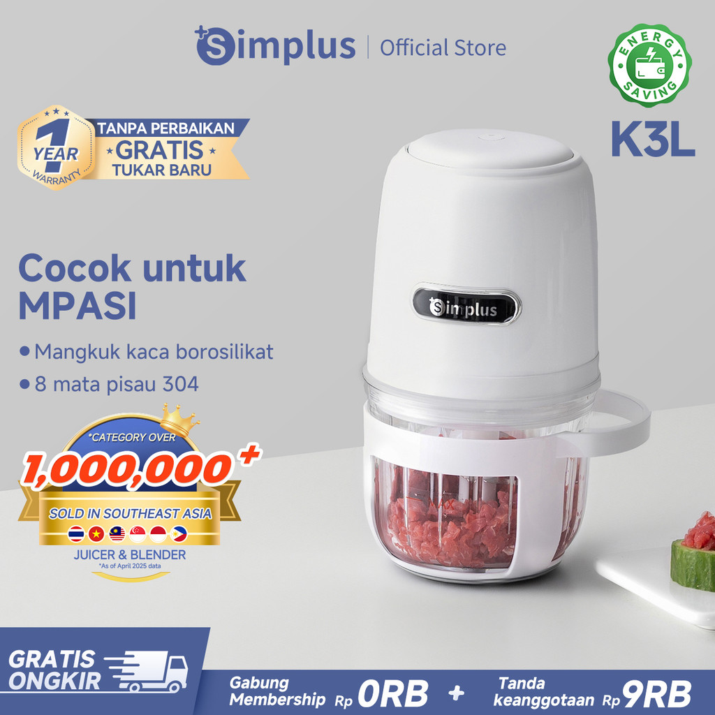 Simplus Penggiling Daging Listrik Kecil Multifungsi Menggiling Makanan Bayi  8 Mata Pisau