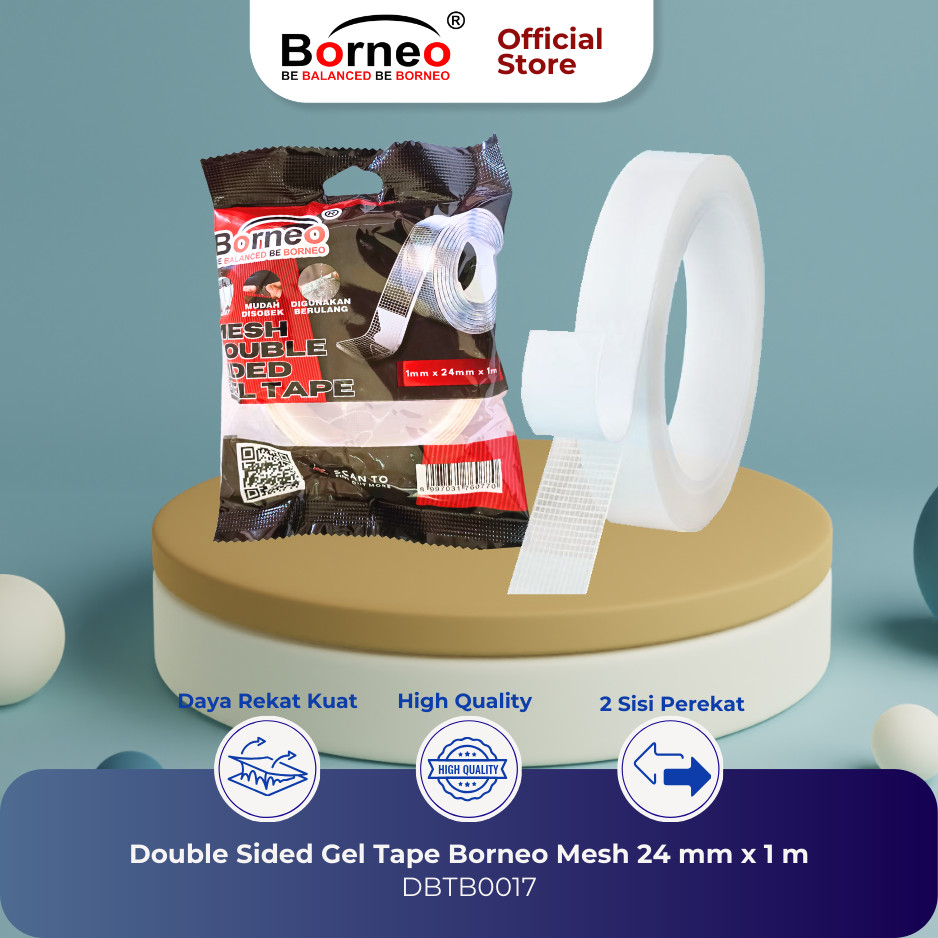 

Double Sided Gel Tape Borneo Mesh 24mm x 1m