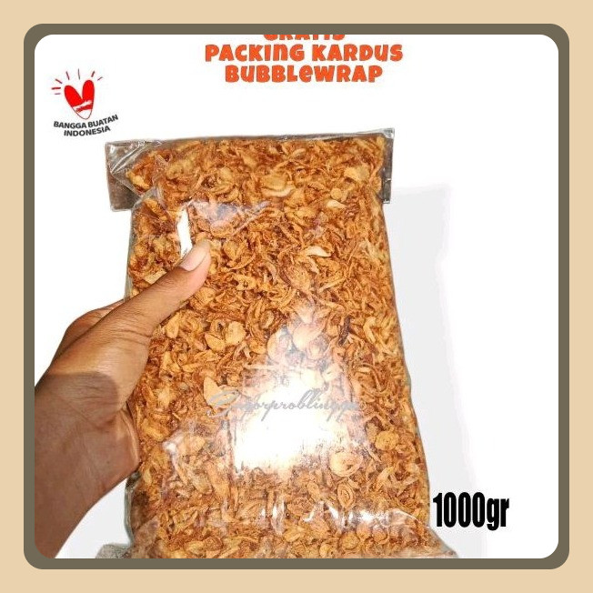 

Bawang Merah Goreng / Brambang Goreng kemasan 1kg plastik seal