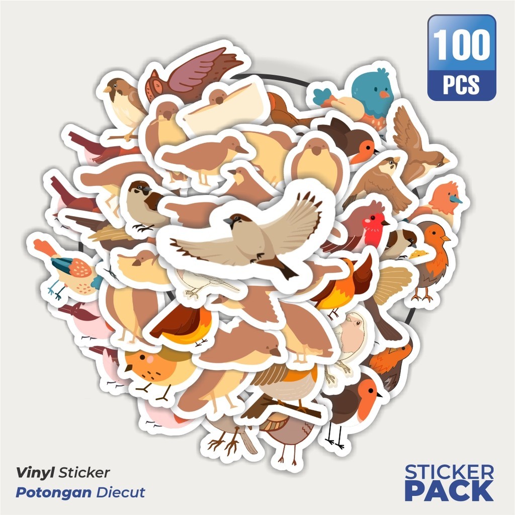 

Stiker Vinyl Sticker Hewan Burung Gereja Waterproof Aesthetic- Untuk Laptop, Motor, dan Helm - Paper Stationery Pack