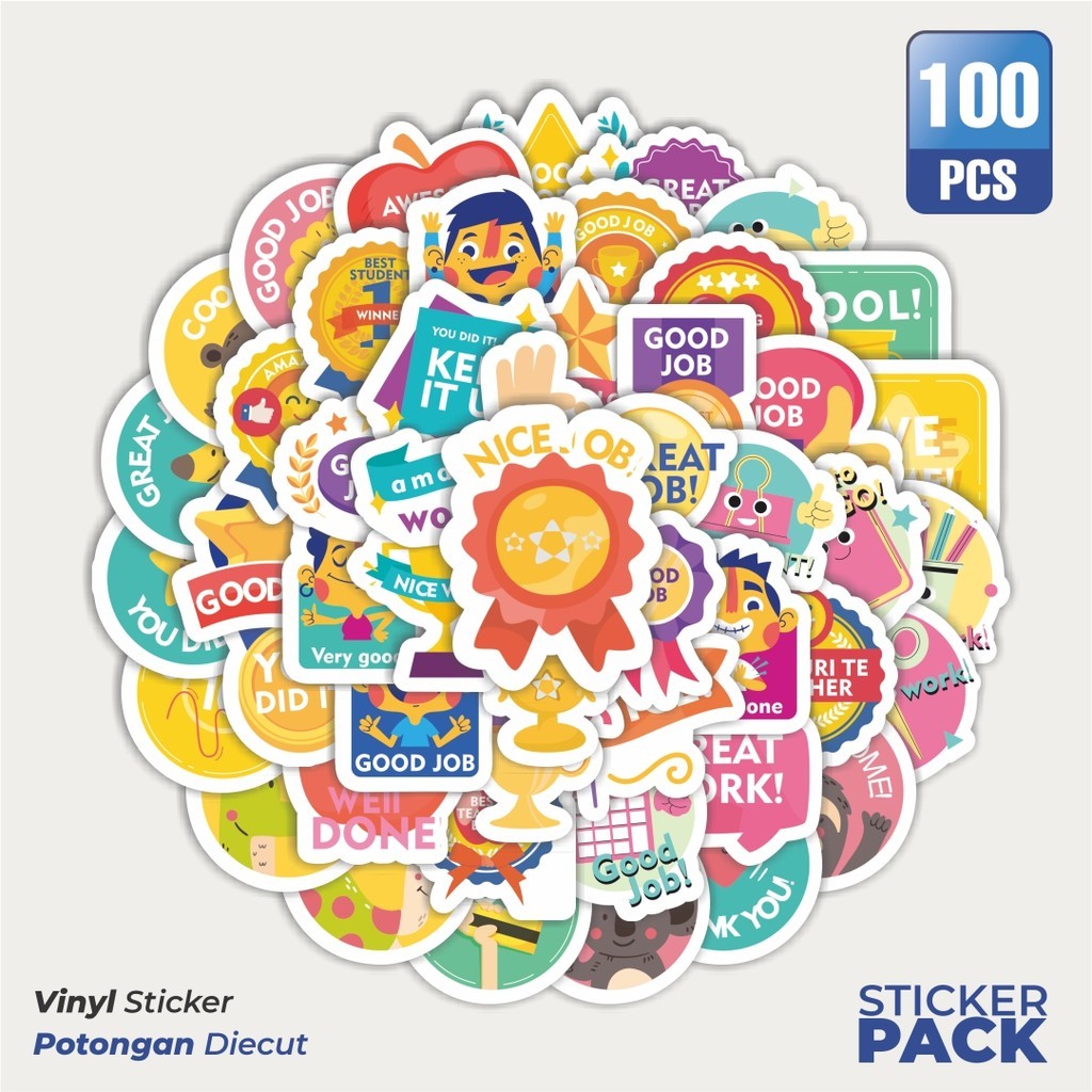 

MURAH 100 PCS Stiker Koleksi Penghargaan,Pujian & Motivasi Waterproof Aesthetic- Untuk Laptop, Motor, dan Helm - Paper Stationery Pack