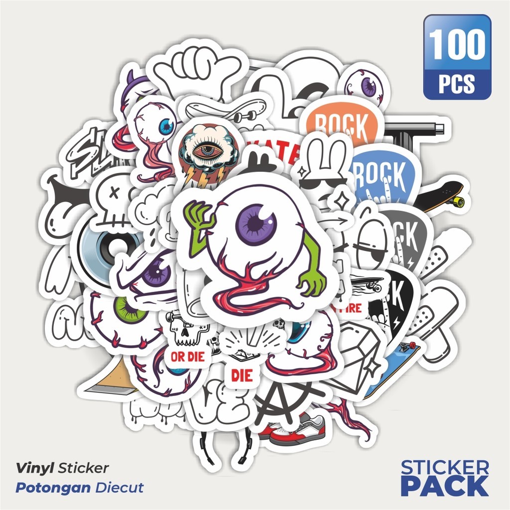 

Stiker Vinyl Stiker Random Waterproof Aesthetic- Untuk Laptop, Motor, dan Helm - Paper Stationery Pack