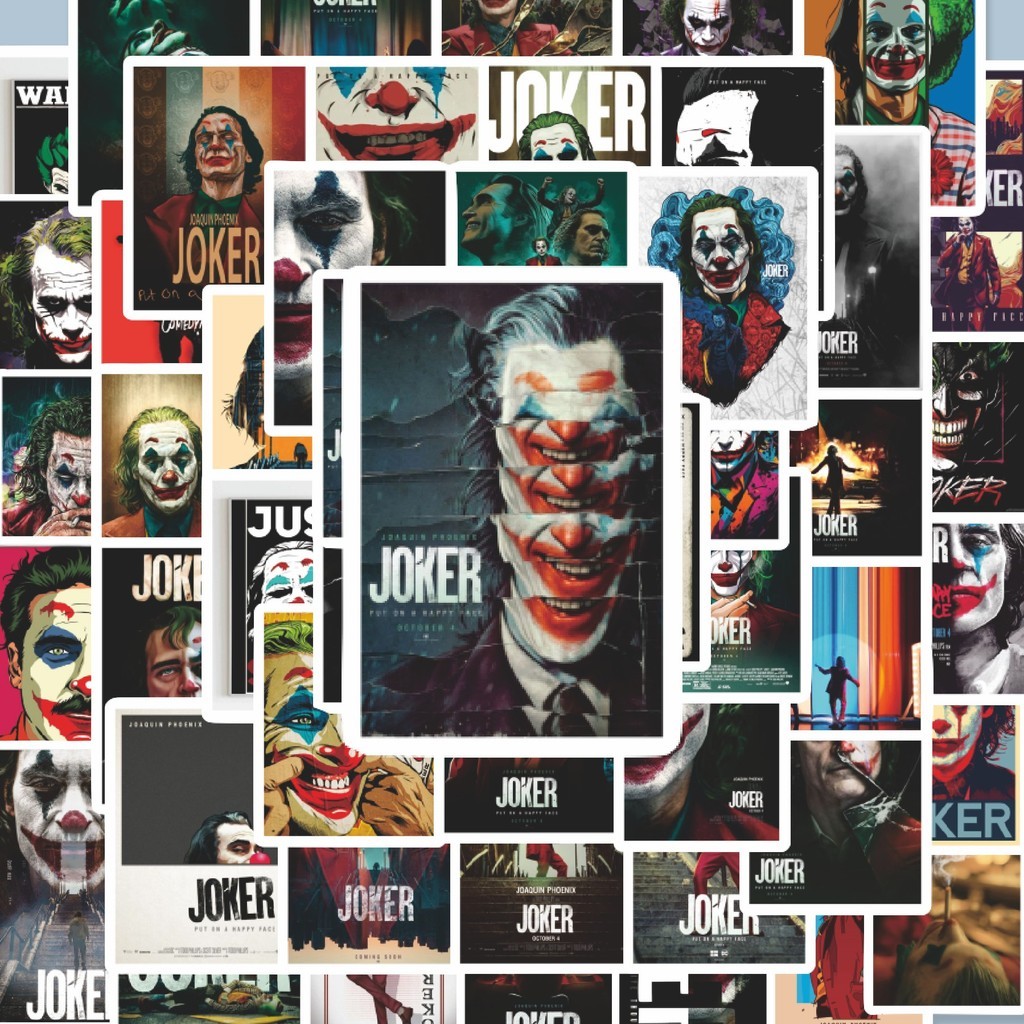 

100PCS Lucu Stiker Poster Joker Stiker Aesthetic Stiker Anti Air Stikers Berperekat Waterproof sticker decal buat Motor Helm Buku Journal Koper Casing HP Laptop Botol Minum Hadiah anak