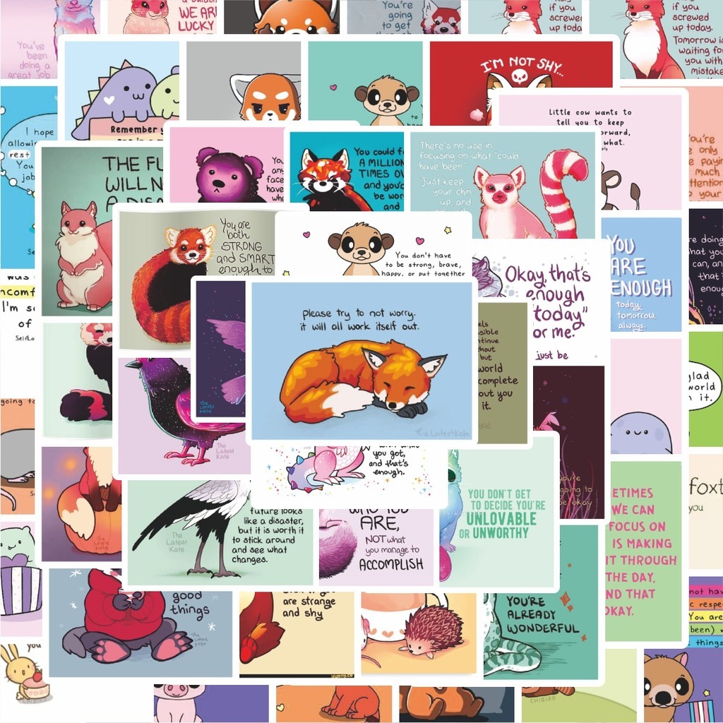 

100PCS Lucu Stiker Animal/Hewan Hewan Stiker Aesthetic Stiker Anti Air Stikers Berperekat Waterproof sticker decal buat Motor Helm Buku Journal Koper Casing HP Laptop Botol Minum Hadiah anak