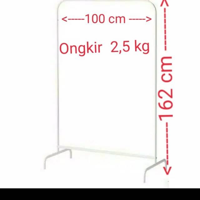 

GAWANG BAJU FULL COATING 100 CM IKEEA / GANTUNGAN BAJU GAMIS Gawang Baju Besi Putih Minimalis Full Coating Display Model ike/ Jemuran Baju Putih 1 m ( 100 cm )