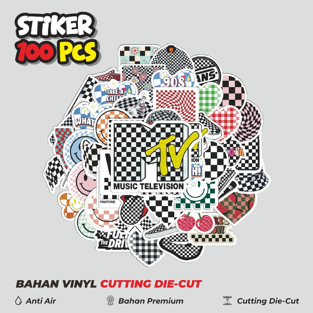 

Terbaru! 50 pcs Stiker Mosaic Checkerboard Art [Seni Papan Catur Mosaik] Dekorasi Lucu Kreatif untuk Notebook, Skateboard, HP