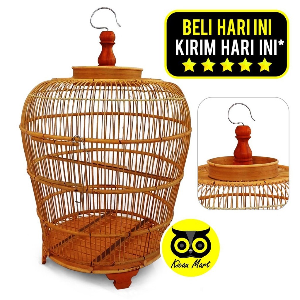 KICAU MART Sangkar Burung Perkutut Polos Polosan Alusan Kandang Perkutut Bambu Rotan Sangkar Burung 