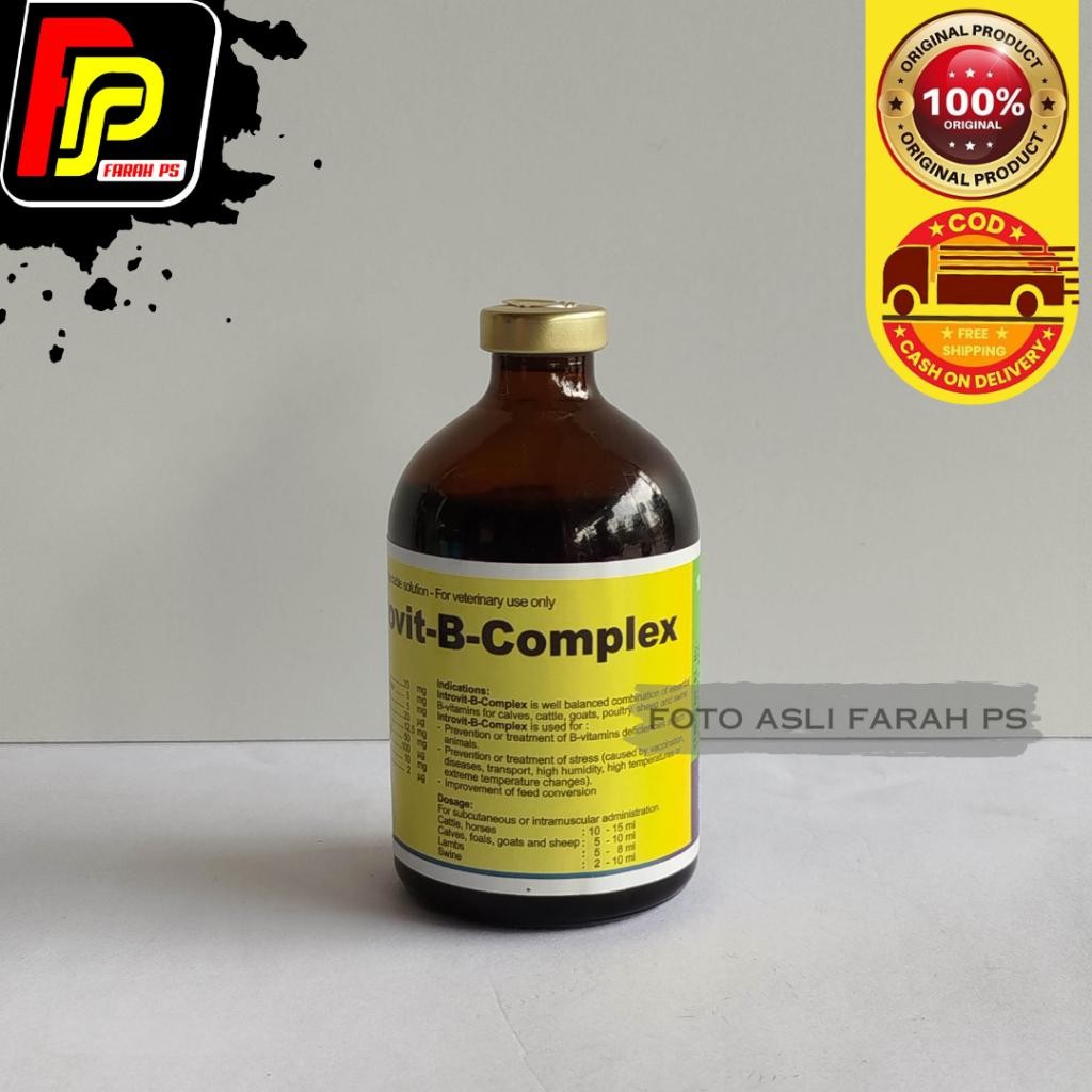 Introvit b complex 100 ml Vitamin B hewan ternak