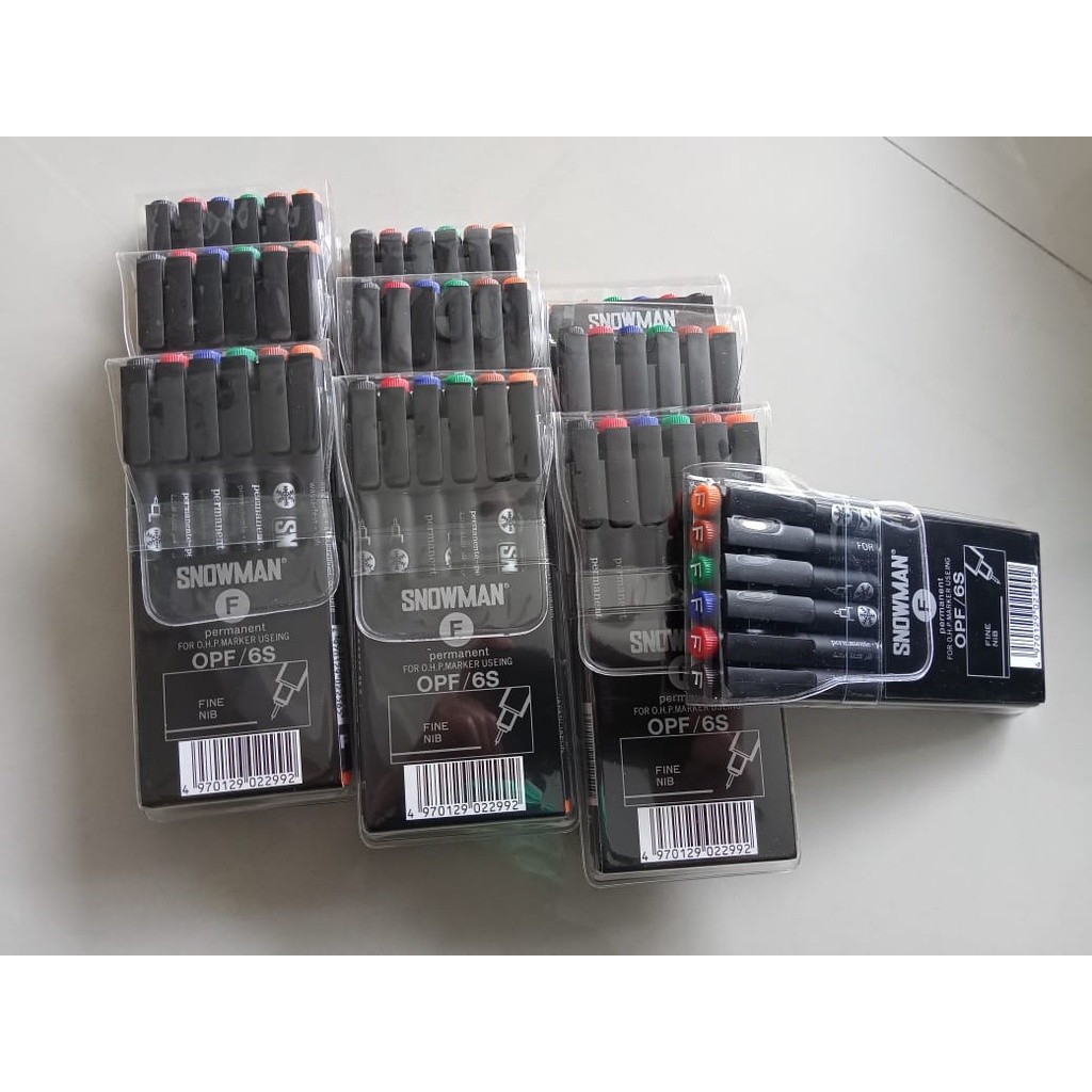 

KlikIniAja Spidol Snowman Permanen OHP / OPF 6 Warna / SET - HEMAT