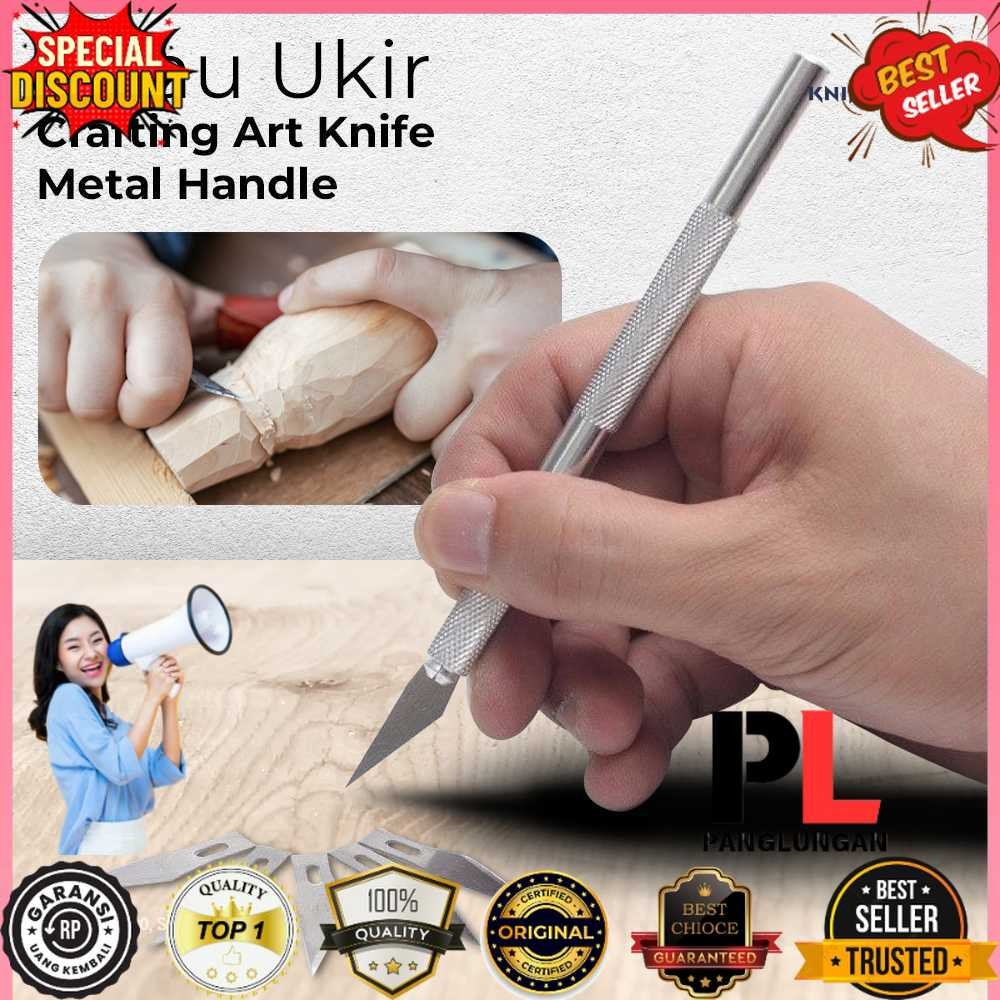 

KNIFEZER Pisau Ukir Seni Hobby Crafting Art Knife Aluminium Handle - WL-9309