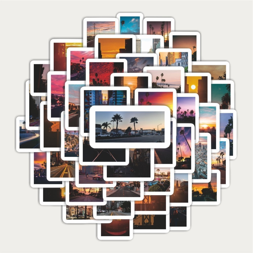 

Sticker Pack Sticker California Street Sunset [California Jalan Matahari Terbenam] | Sticker TUMBLR | Stiker LAPTOP KOPER HELM