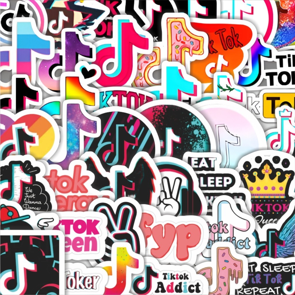

Stiker Cutting Pack Stiker Logo Tiktok Isi 100Pcs Series Aesthetic Lucu Keren Untuk Koper Bahan Vynil