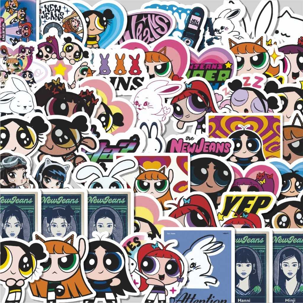

Stiker Cutting Pack Stiker Power Puff Girls New Jeans V2 Isi 100Pcs Series Aesthetic Lucu Keren Untuk Koper Bahan Vynil