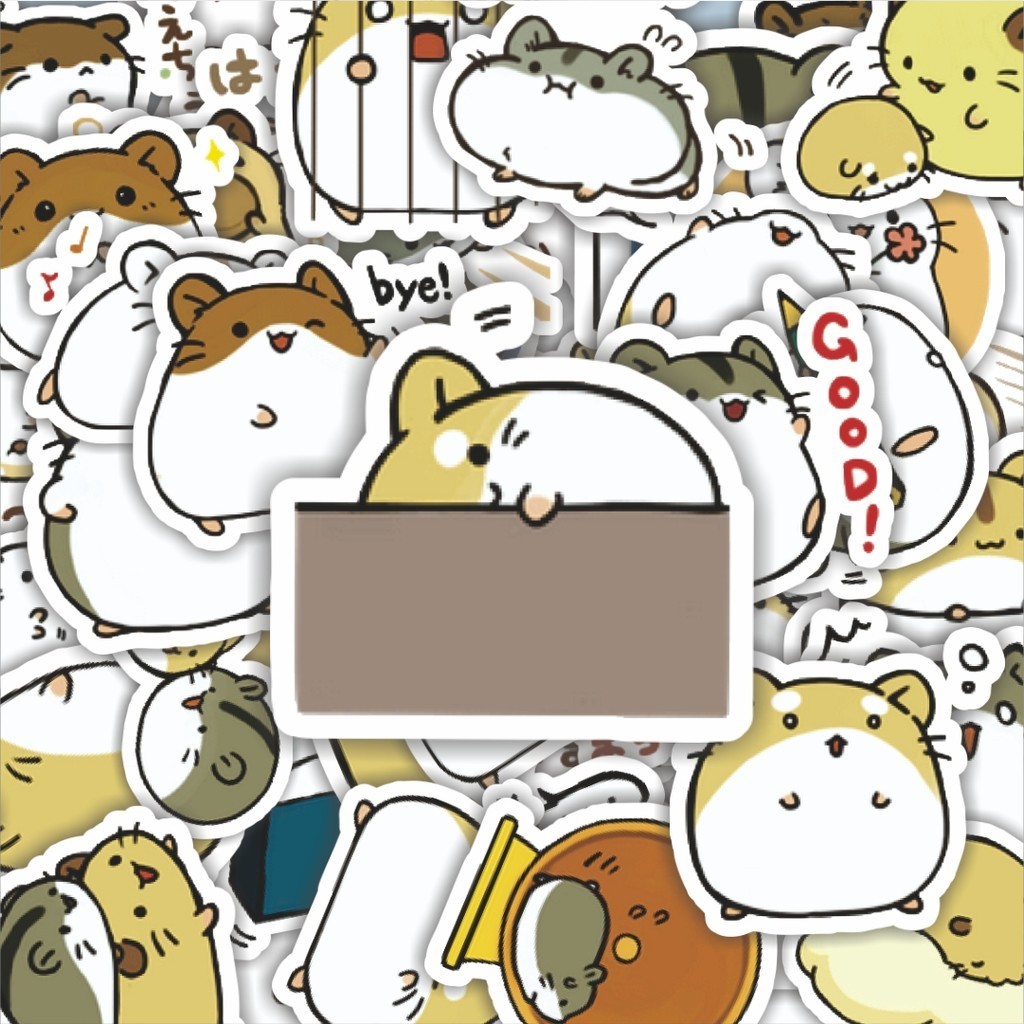 

100PCS Lucu Stiker Hewan Hamster v1 Stiker Aesthetic Stiker Anti Air Stikers Berperekat Waterproof sticker decal buat Motor Helm Buku Journal Koper Casing HP Laptop Botol Minum Hadiah anak