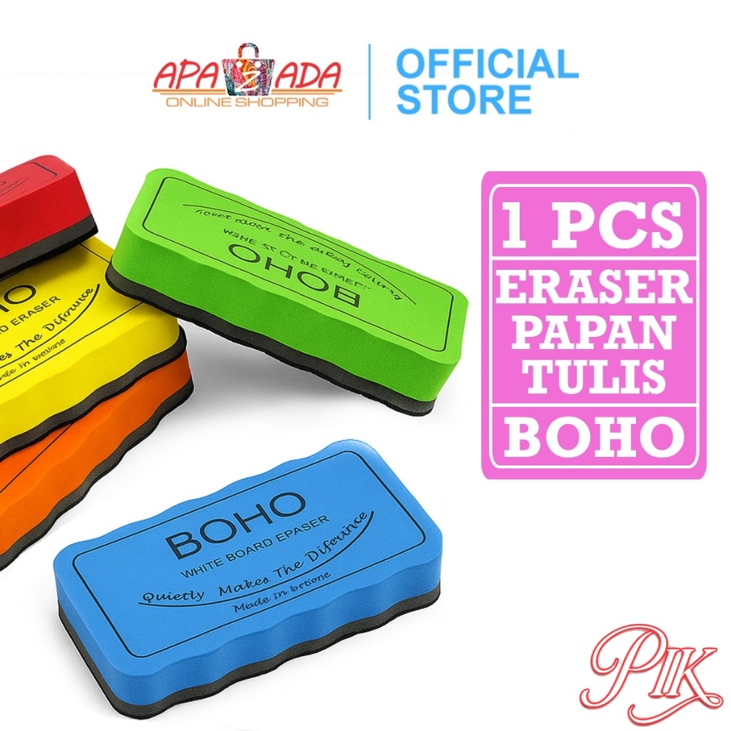 

Penghapus Papan Tulis BOHO / Whiteboard Eraser Sekolah Kantor Murah Original Warna Random