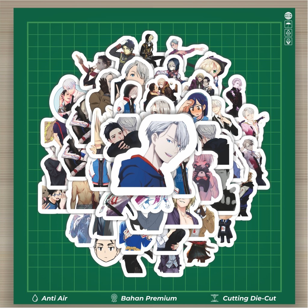 

HOT 50 PCS STIKER Stiker Anime Yuri! On Ice Stiker Dekorasi Lucu Kreatif untuk Notebook, Skateboard, HP