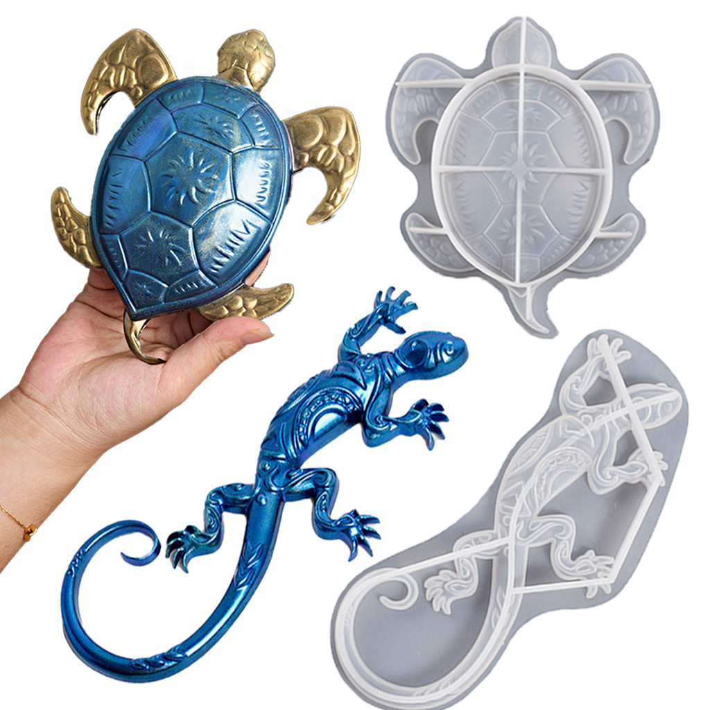 

Artificial Pattern Gecko Silicone Mold Turtle Resin Mold DIY Handmade 3D Animal Shape Craft Gift Candle Plaster Ornament Mould