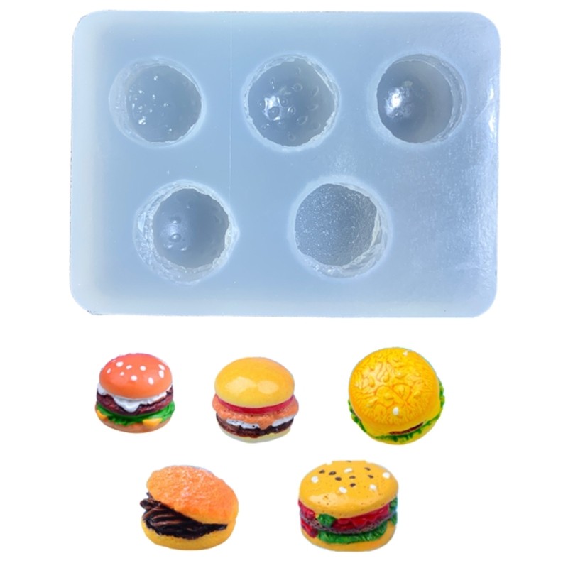 

F2TD Versatile Hamburger Silicone Mold Silicone Clay Molds Silicone DIY Craft Molds Suitable for Soap Making Candle Crafting