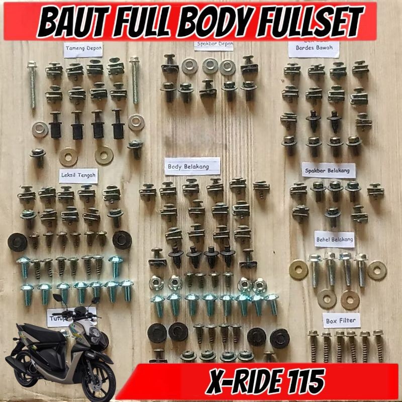 Baut Full Set Cover Body Yamaha X-Ride 115 / Baut Full Body x-ride 115 - MURAH