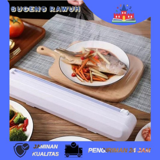 Alat Pemotong Wrapping Plastik Makanan Cling Wrap Dispenser Cutter [Sugeng Rawuh TK]