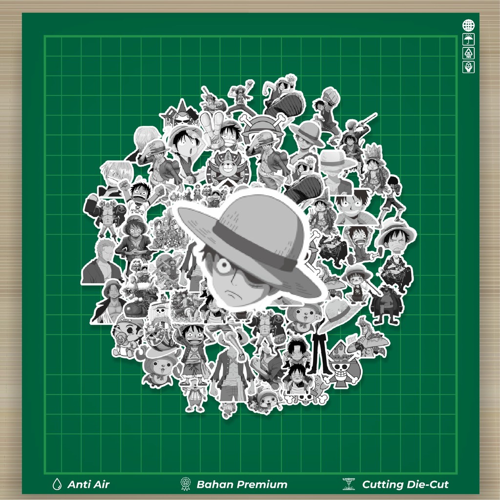 

HOT 50 PCS STIKER Stiker Anime One Piece B&W Stiker Fashion Cars Decal Dingin Kartu Album Custom Vinyl Anti Air- Sticker Aesthetic Buku Journal Koper Casing HP Tablet Laptop Helm Motor Botol Minum