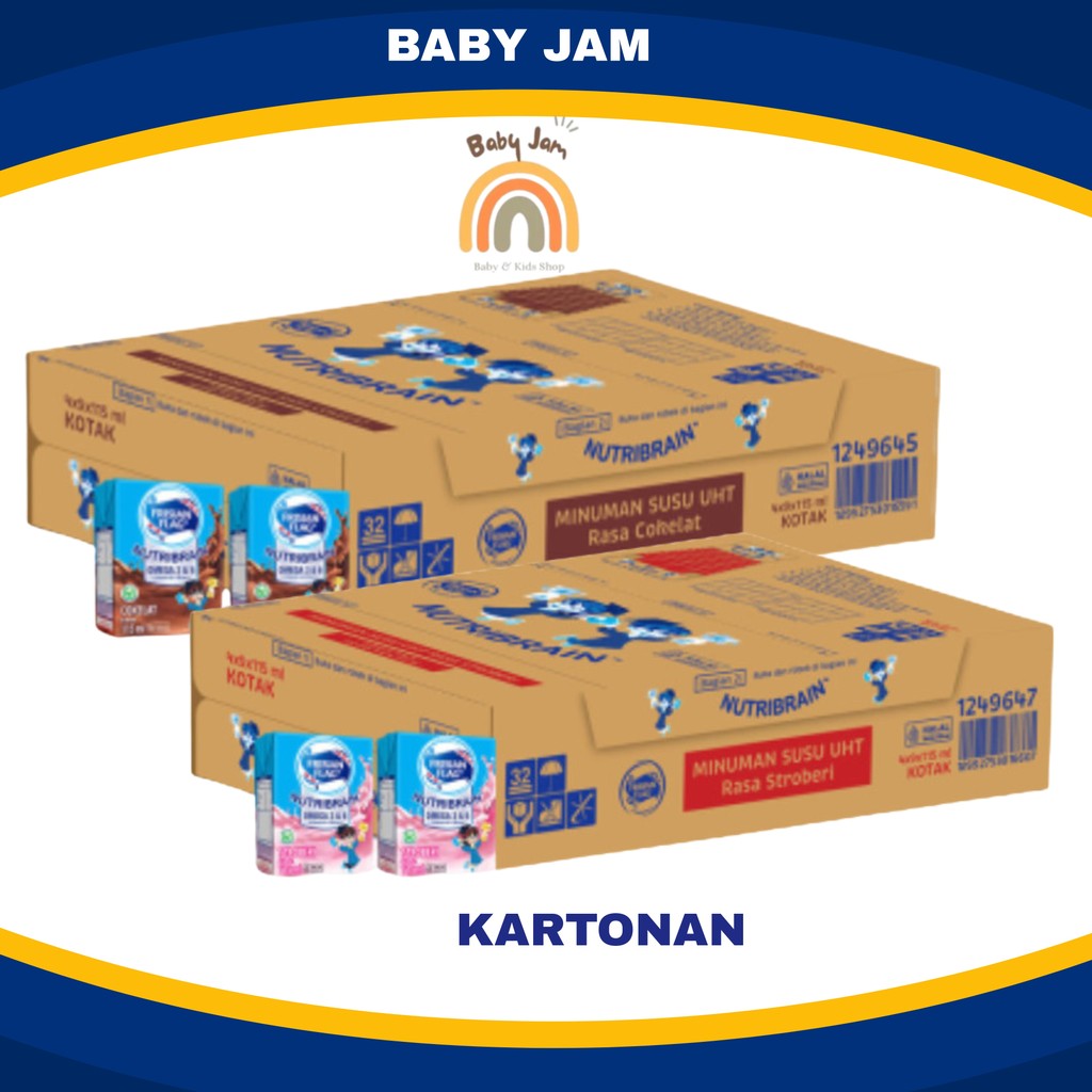 

Susu Frisian Flag Susu UHT Nutribrain Susu Kotak Cair Isi 1 Dus Coklat Stoberi Daris Baby Jam