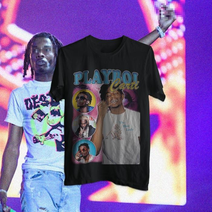 [COD] RAP TEE - PLAYBOI CARTI - Hitam, S
