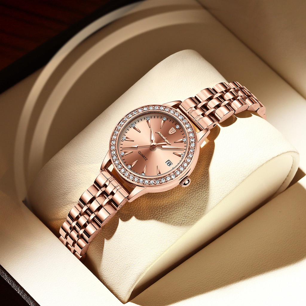 

Jam Tangan Wanita Ultra-Tipis Tahan Air Luminous Asli Swiss Kalender Jam Tangan Kuarsa