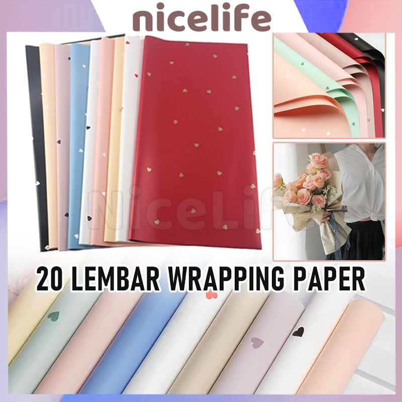 

20 Lembar Love Pattern Paper / Flower Wrapping