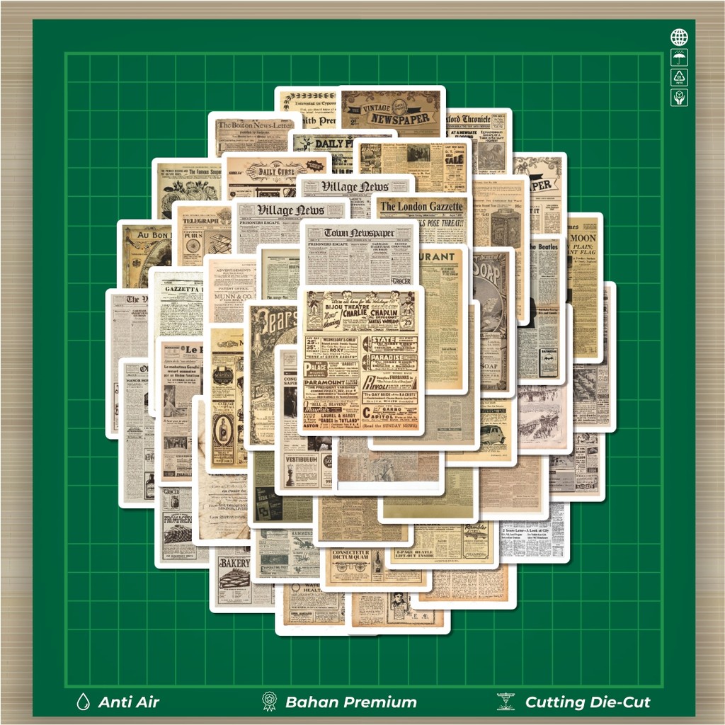 

HOT 50 PCS STIKER Stiker Vintage Newspaper Stiker Fashion Cars Decal Dingin Kartu Album Custom Vinyl Anti Air- Sticker Aesthetic Buku Journal Koper Casing HP Tablet Laptop Helm Motor Botol Minum