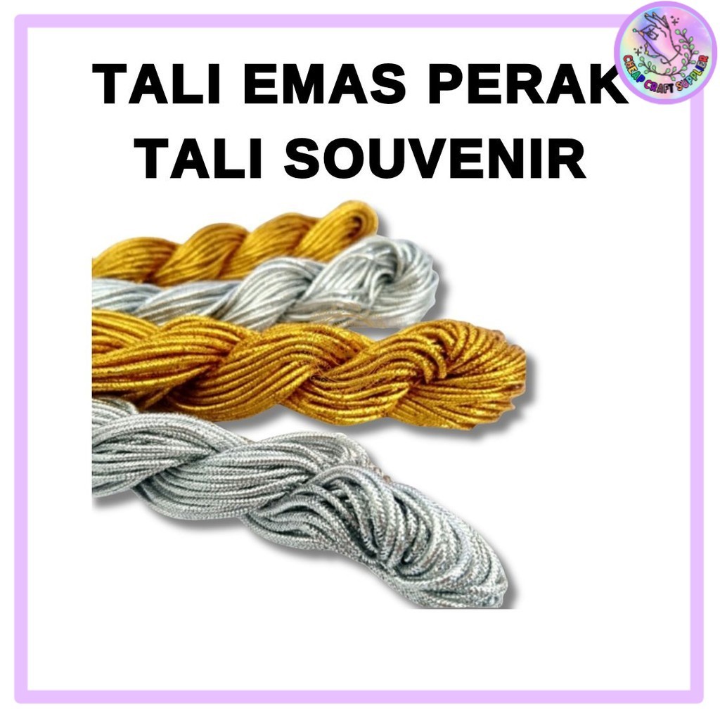 Tali Souvenir Emas Perak / Benang Emas Souvenir / Tali Emas