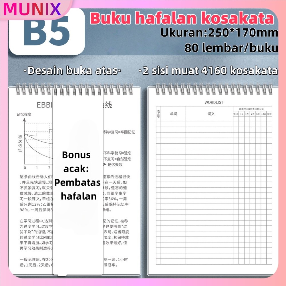 

Buku Kosakata Inggris-B5 160 Halaman,Sistem Ebbinghaus+Desain Khusus Hafalan,Untuk Pelajar-COD