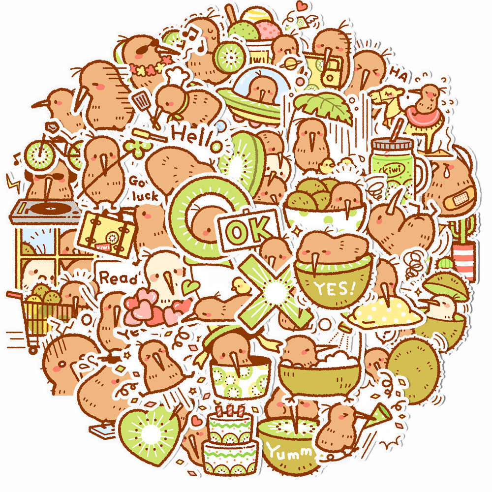 

15/35/75PCS Cute Kiwi Bird Sticker Pack for Stationery, Journals, Notebooks, Laptop and Water Bottles, Self-adhesive Decals