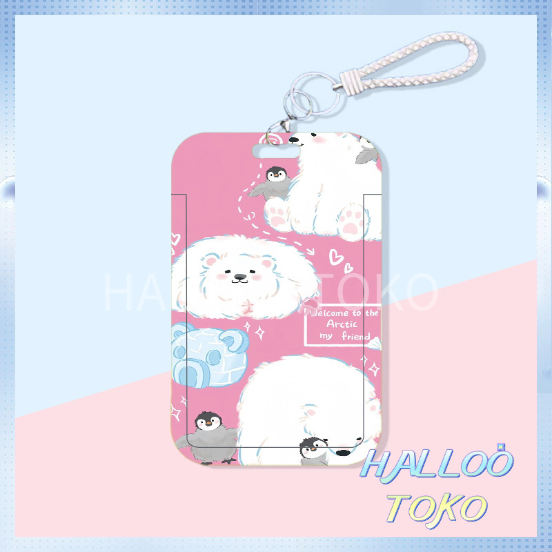 

ID CARD HOLDER MOTIF KAWAII TEMPAT KARTU PHOTOCARD PHOTO CARD Pelindung + Beruang Kutub Yang Lucu