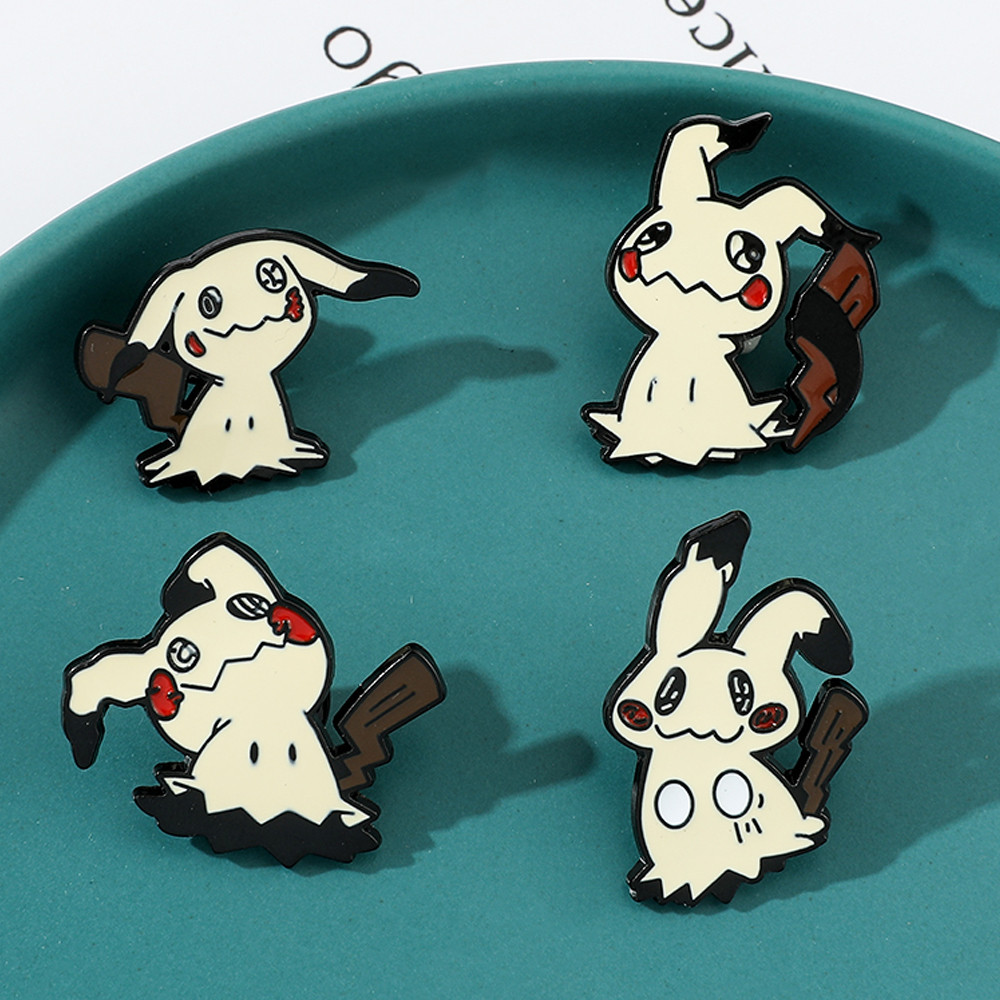 Mimikyu Pika  u Broo   Kawaii Anime Figure Pokemon Mimikyu Enamel Pins for Backpack Badge Pins Acces