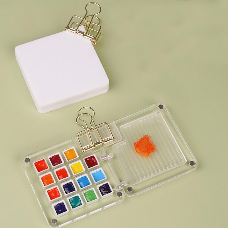 

8/15 Grid Watercolor Paint Palette Case Acrylic Tray Travel Watercolor Tray Palette For Traveling Outdoor Home Offices