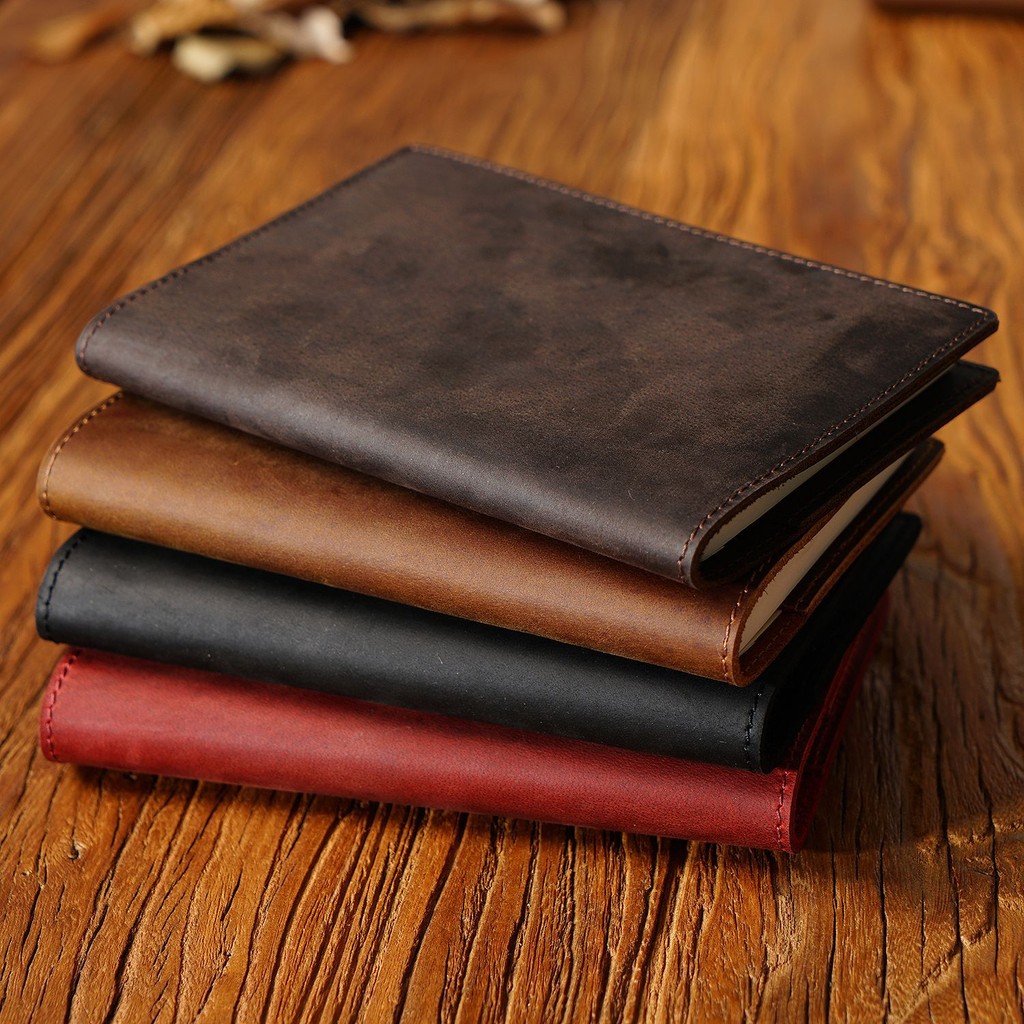 

Cowhide Genuine Leather Retro Handmade Bound Notebook A5 A6 Sizes Cuaderno Protective Cover Ideal Journal Note - Taking planner