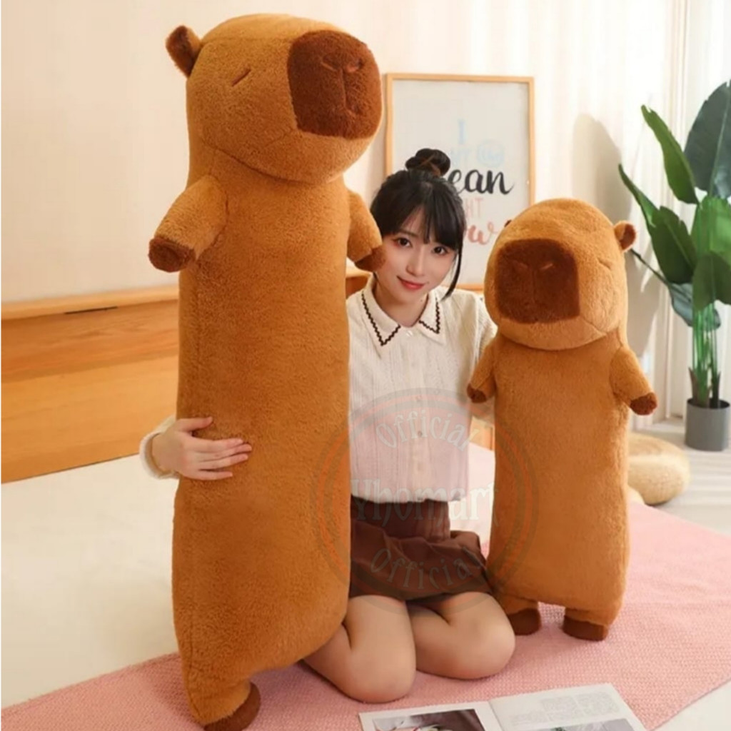 Boneka Guling Capybara Guling Boneka Hewan Capybara Mainan Boneka