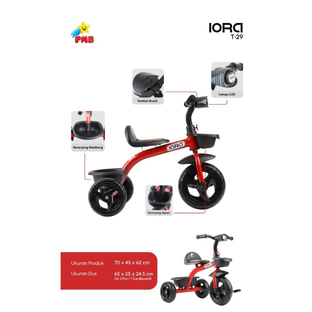 SEPEDA ANAK RODA 3 PMB IORA T-29