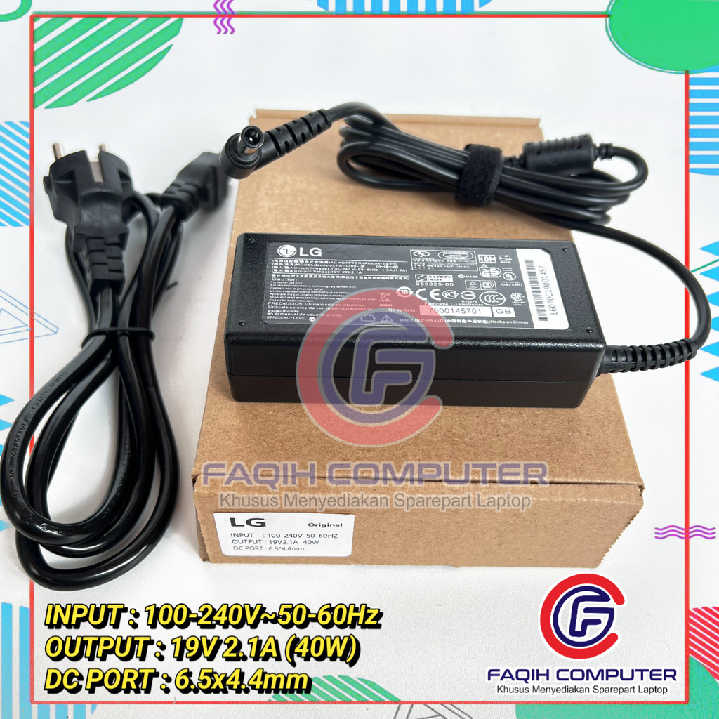 Adaptor Charger LED LCD Monitor / TV LG 19V 2.1A / 40W - Jarum