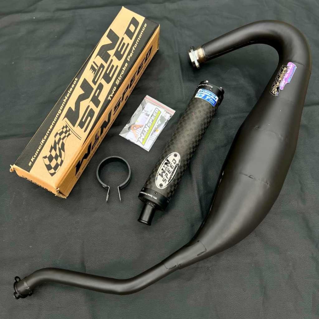 Knalpot Ninja R, RR, SS Type Cobra Medium & Super Cobra Chamber Galvanis Hitam Press Silincer Carbon